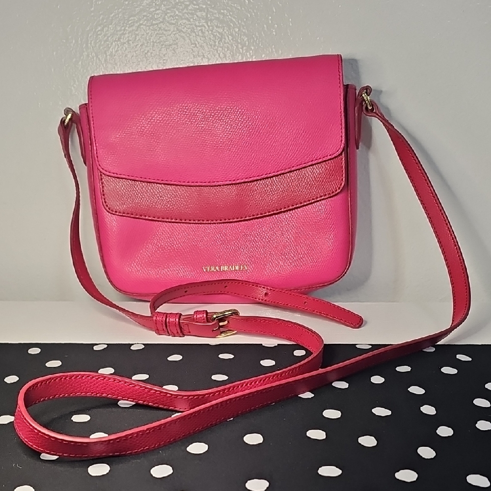 Vera Bradley Pink Crossbody Bag with Gold-Tone Hardware (B)